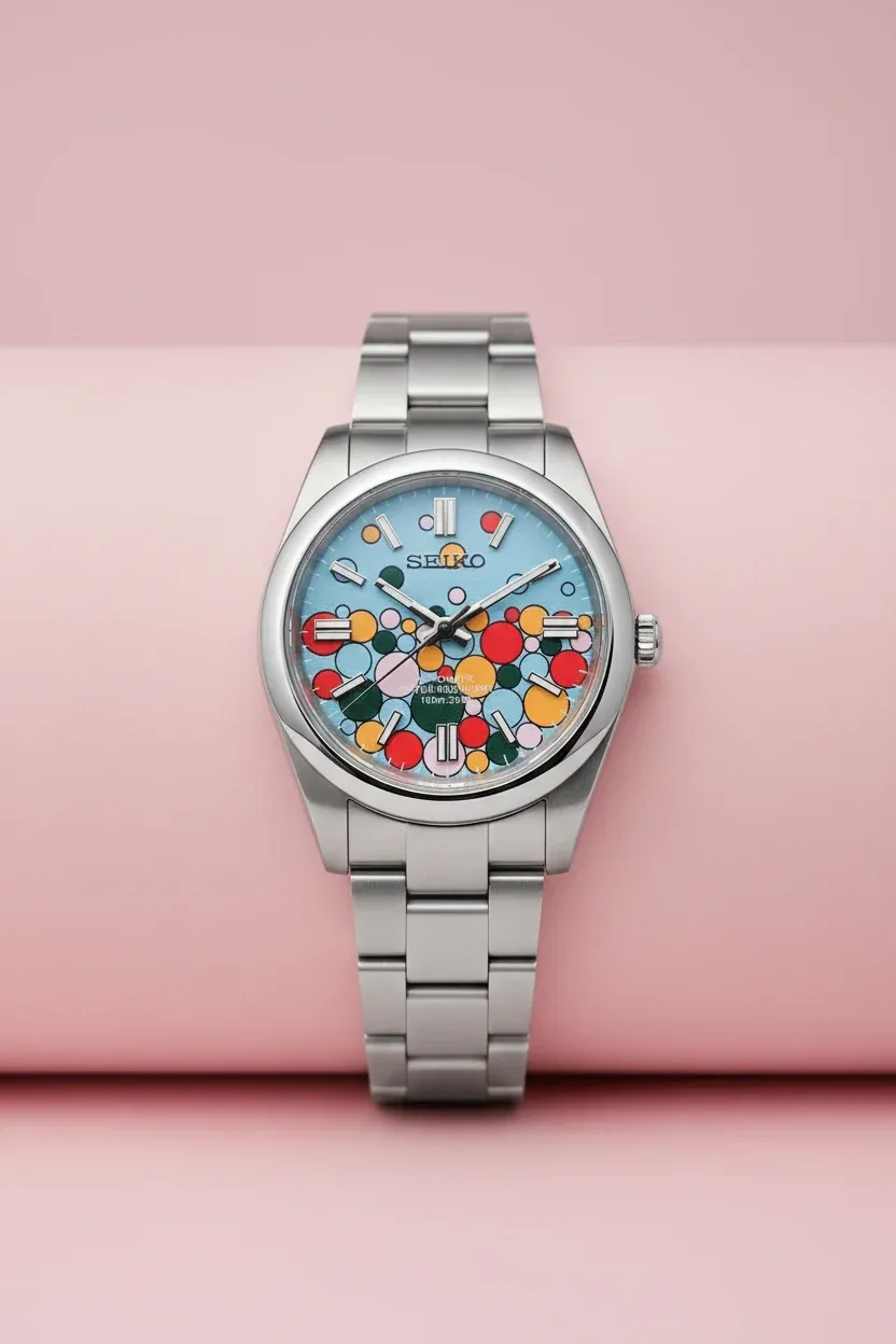 AnovaChicago Introduces the Oyster-Ko, a New Take on the Classic Oyster Homage Anova Chicago Oyster-Ko Bubblegum Homage Watch
